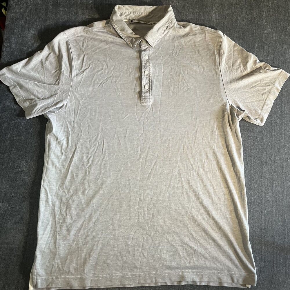 TravisMathew Men’s Golf Polo Grey Short Sleeve Performance Shirt Size XL